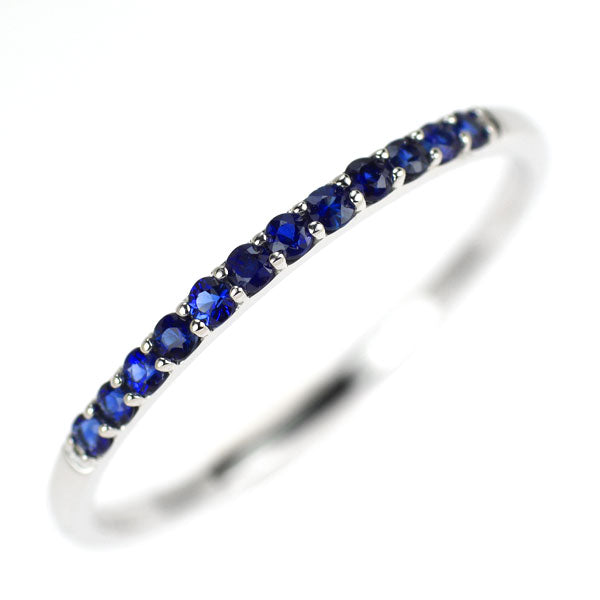 GSTV K18WG サファイア リング 0.15ct ハーフエタニティ — セルビー