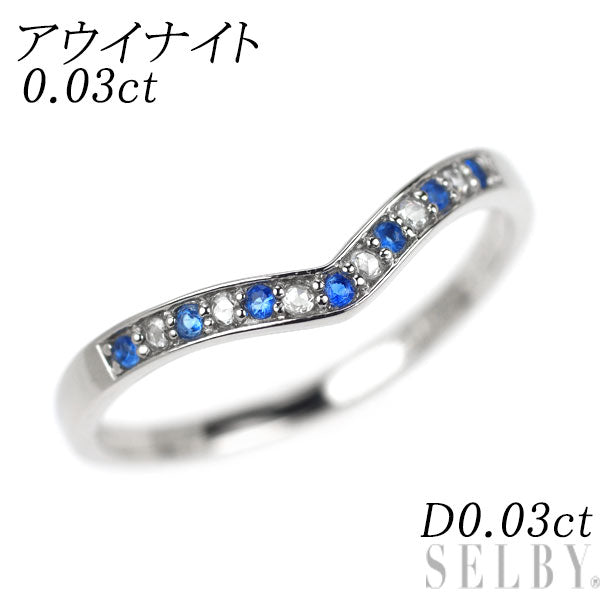 新品 希少 Pt900 アウイナイト ローズカットダイヤモンド リング 0.03ct D0.03ct V字