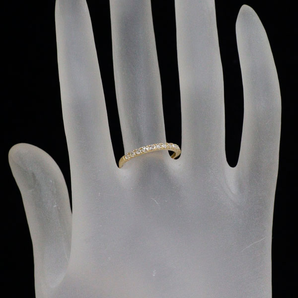 新品 K18YG ローズカット ダイヤモンド リング 0.16ct ハーフエタニティ