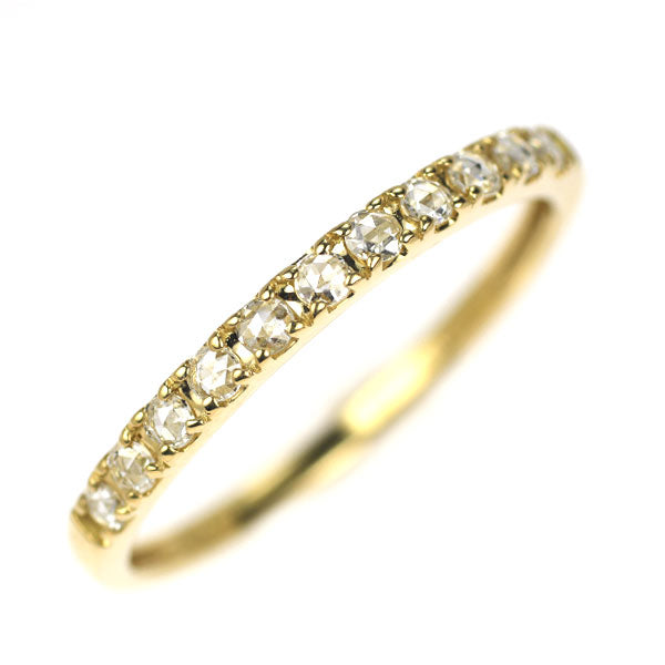 新品 K18YG ローズカット ダイヤモンド リング 0.16ct ハーフエタニティ