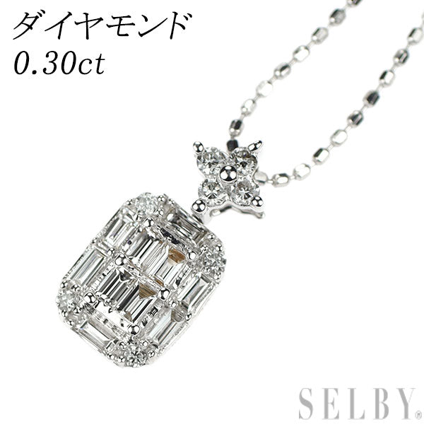 K18WG ダイヤモンド ペンダントネックレス 0.30ct