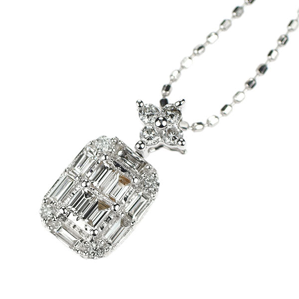 K18WG ダイヤモンド ペンダントネックレス 0.30ct