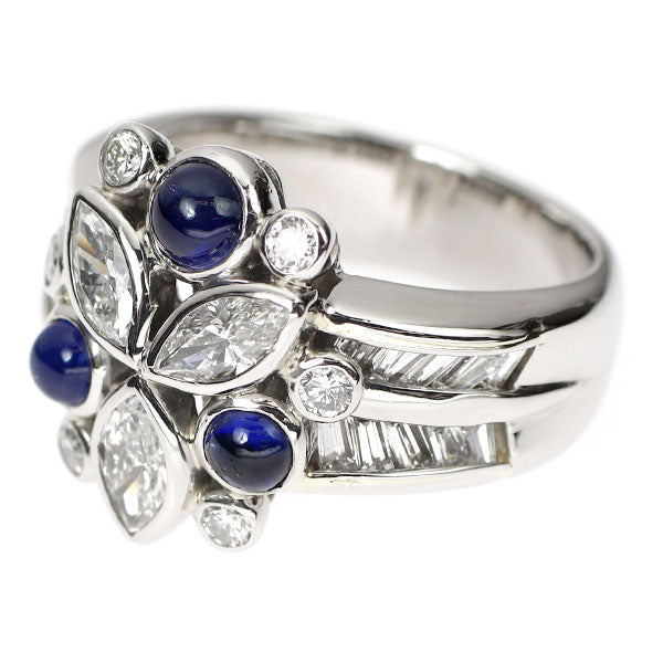 Pt900 サファイア ダイヤモンド リング 1.07ct D1.84ct