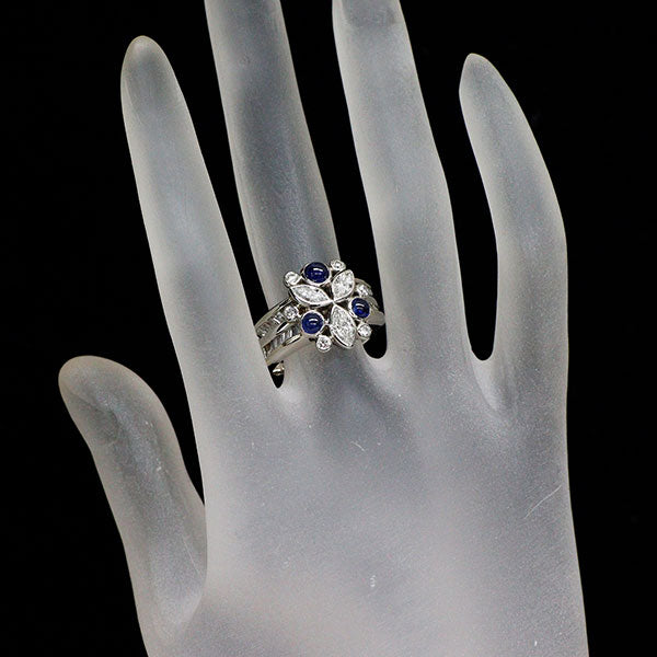Pt900 サファイア ダイヤモンド リング 1.07ct D1.84ct