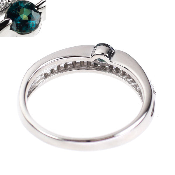 希少 Pt900 アレキサンドライト ダイヤモンド リング 0.13ct D0.15ct