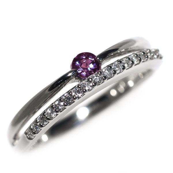 希少 Pt900 アレキサンドライト ダイヤモンド リング 0.13ct D0.15ct