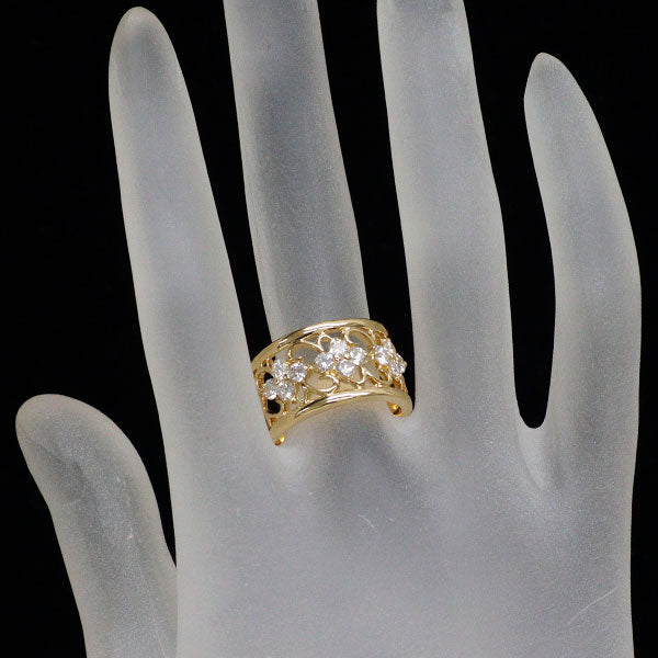 K18YG ダイヤモンド リング 0.85ct フラワー
