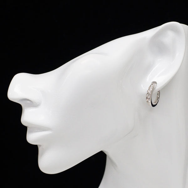 K18WG ダイヤモンド ピアス 1.00ct フープ