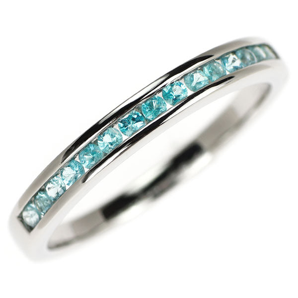 Pt950 パライバトルマリン リング 0.28ct ハーフエタニティ