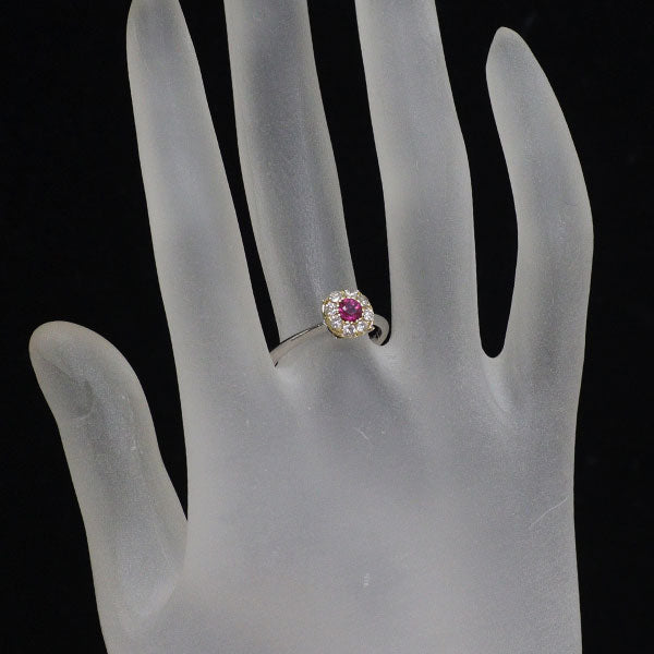 NDC Pt900/ K18YG ルビー ダイヤモンド リング 0.32ct D0.25ct