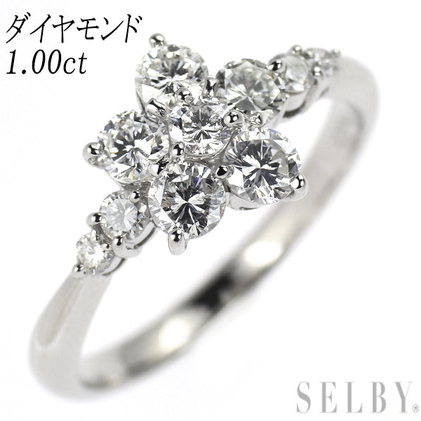 Pt900 ダイヤモンド リング 1.00ct フラワー