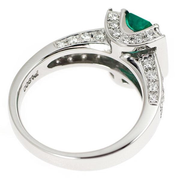Pt900 エメラルド ダイヤモンド リング 0.96ct 0.90ct