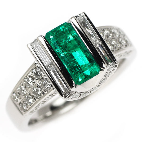 Pt900 エメラルド ダイヤモンド リング 0.96ct 0.90ct
