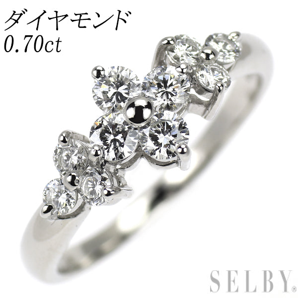 Pt900 ダイヤモンド リング 0.70ct フラワー