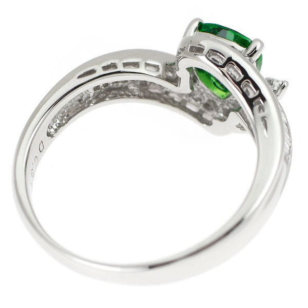 Pt900 グロッシュラーライトガーネット ダイヤモンド リング 1.08ct D0.50ct