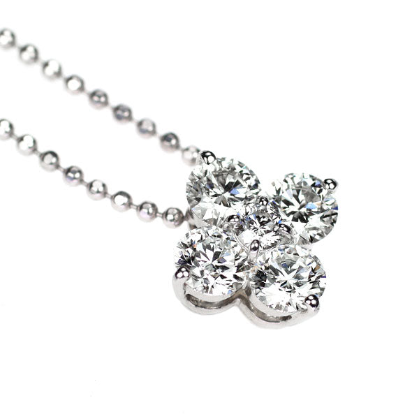 Pt900/ Pt850 ダイヤモンド ペンダントネックレス 0.08ct D1.070ct フラワー
