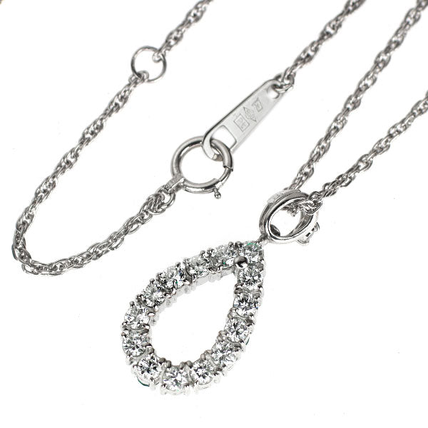 Pt850 エメラルド ダイヤモンド ペンダントネックレス 0.65ct D0.65ct リバーシブル