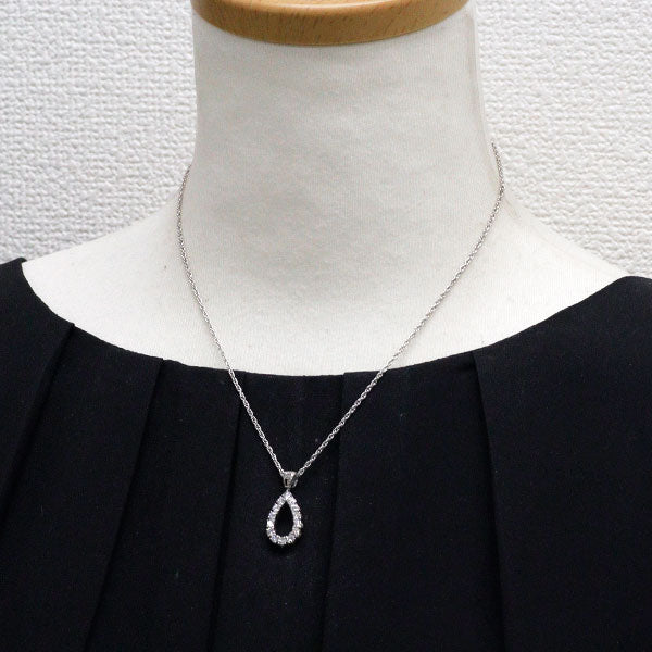 Pt850 エメラルド ダイヤモンド ペンダントネックレス 0.65ct D0.65ct リバーシブル