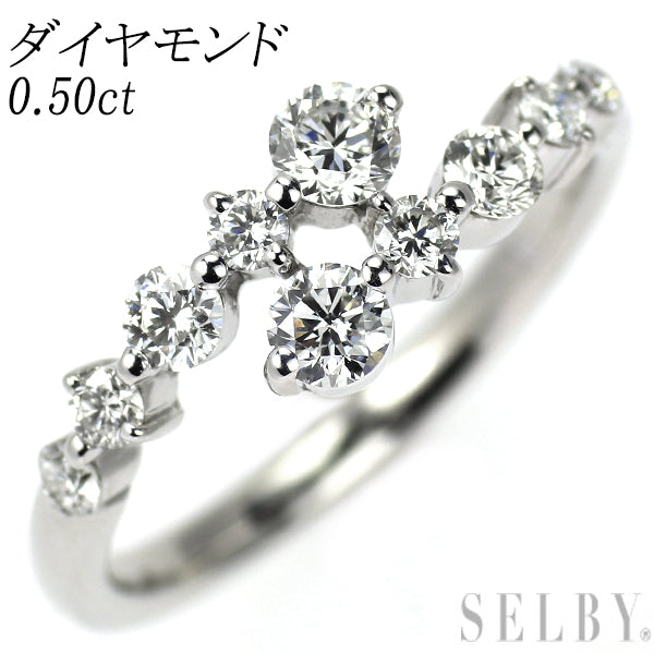 K18WG ダイヤモンド リング 0.50ct