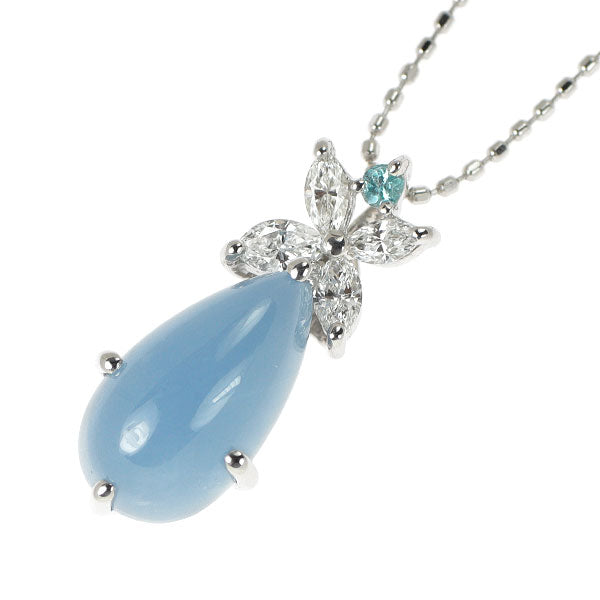K18WG アクアマリン パライバトルマリン ダイヤモンド ペンダントネックレス 2.92ct 0.02ct D0.24ct