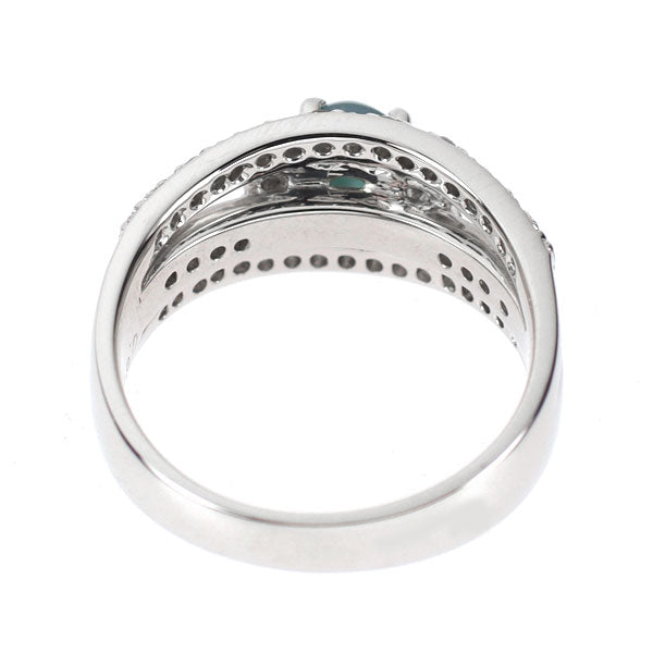 Pt900 アレキサンドライトキャッツアイ ダイヤモンド リング 0.673ct