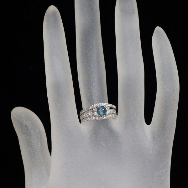Pt900 アレキサンドライトキャッツアイ ダイヤモンド リング 0.673ct D0.43ct
