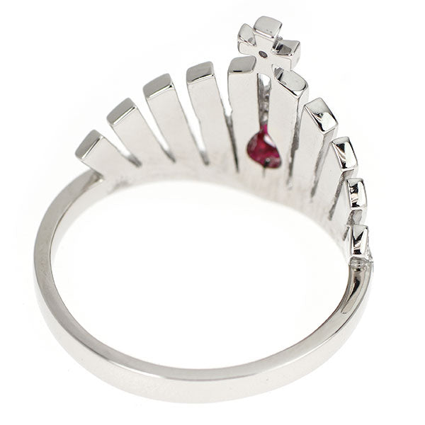 Pt900 ルビー ダイヤモンド リング 0.47ct 0.75ct ティアラ