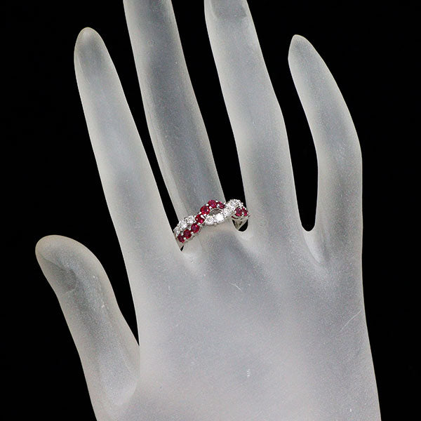 Pt900 ルビー ダイヤモンド リング 0.71ct D0.47ct