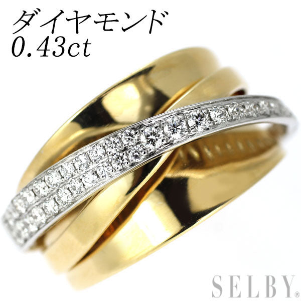K18YG/WG ダイヤモンド リング 0.43ct パヴェ