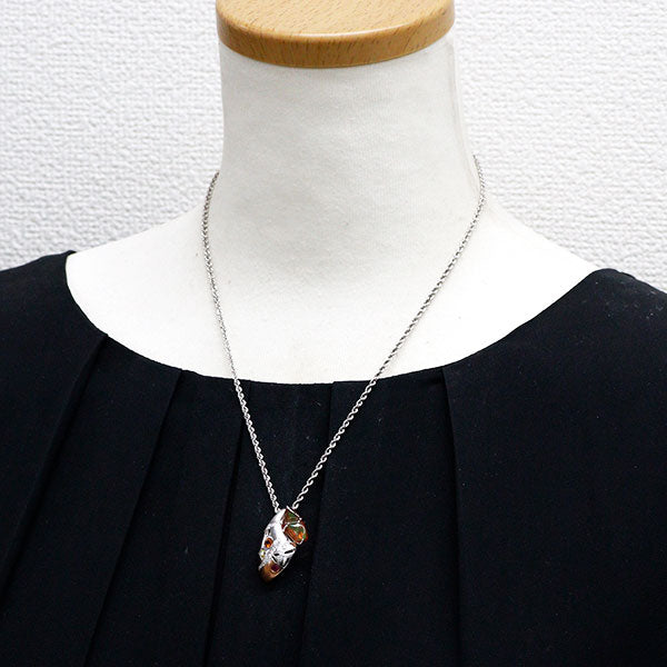 吉田綾子 K18WG/PG ファイア オパール ダイヤ ルビー サファイア ペンダントネックレス 2.24ct D0.17ct R0.11ct S0.36ct