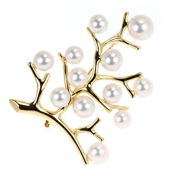 ミキモト K18YG アコヤ 真珠 ダイヤモンド ブローチ ミキモト K18YG アコヤ真珠 ダイヤモンド ブローチ