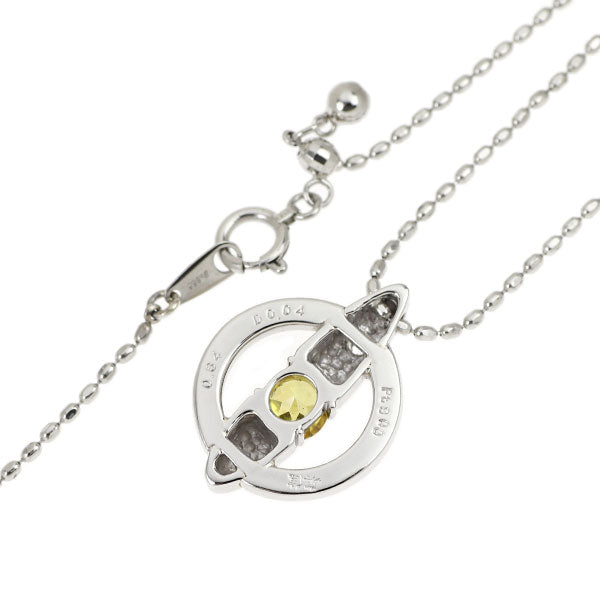 奥村佳彦 Pt900/ Pt850 スフェーン ダイヤモンド ペンダントネックレス 0.64ct D0.04ct