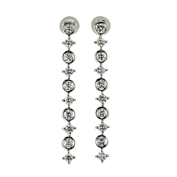 DTC K18WG ダイヤモンド ピアス 1.00ct LINE