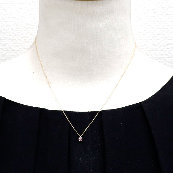 ポンテヴェキオ K10YG ピンクサファイア ペンダントネックレス 0.11ct