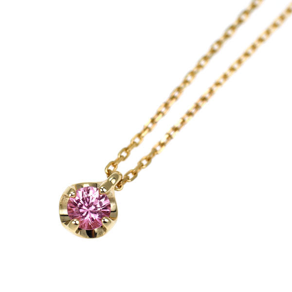 ポンテヴェキオ K10YG ピンクサファイア ペンダントネックレス 0.11ct