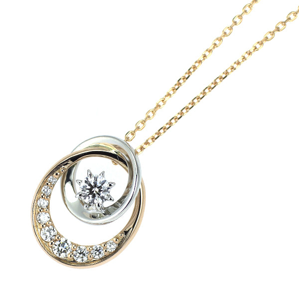 スタージュエリー K18PG/Pt950 ダイヤモンド ペンダントネックレス 0.19ct