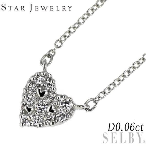 スタージュエリー Pt950 ダイヤモンド ペンダントネックレス 0.06ct ハート