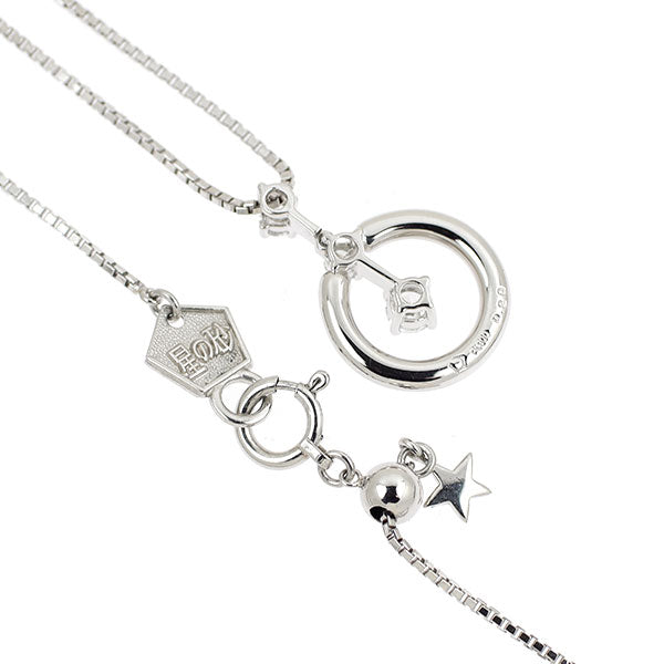 星の砂 Pt900/ Pt850 ダイヤモンド ペンダントネックレス 0.20ct