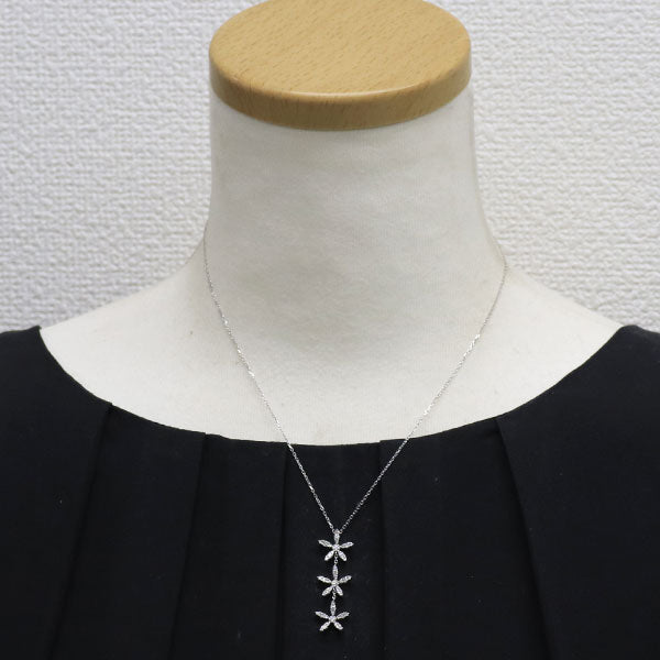 セイレーンアズーロ K18WG/PG ダイヤモンド ペンダントネックレス 0.50ct フラワー
