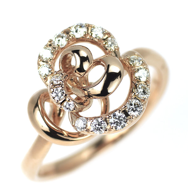 ヴァンドーム青山 K18PG ダイヤモンド リング 0.27ct フラワー 薔薇