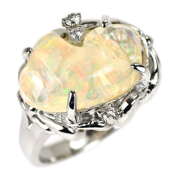Pt900 オパール ダイヤモンド リング 5.01ct