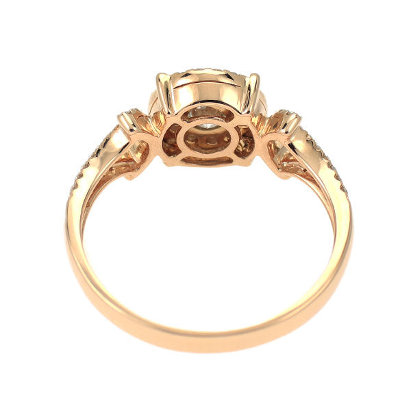 K18PG ラウンドブリリアント/シングルカット ダイヤモンド リング 0.60ct