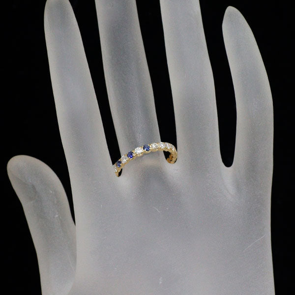 K18YG サファイア ダイヤモンド リング S0.24ct D0.83ct フルエタニティ