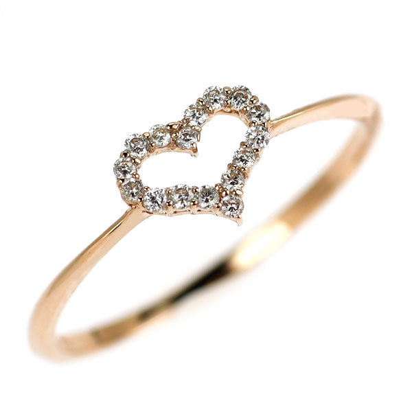 K18PG ダイヤモンド リング 0.07ct ハート