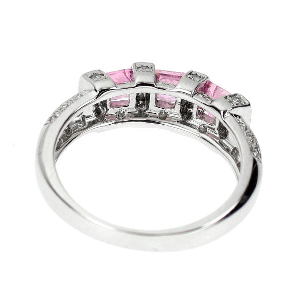 K18WG ピンクサファイア ダイヤモンド リング 0.78ct D0.28ct