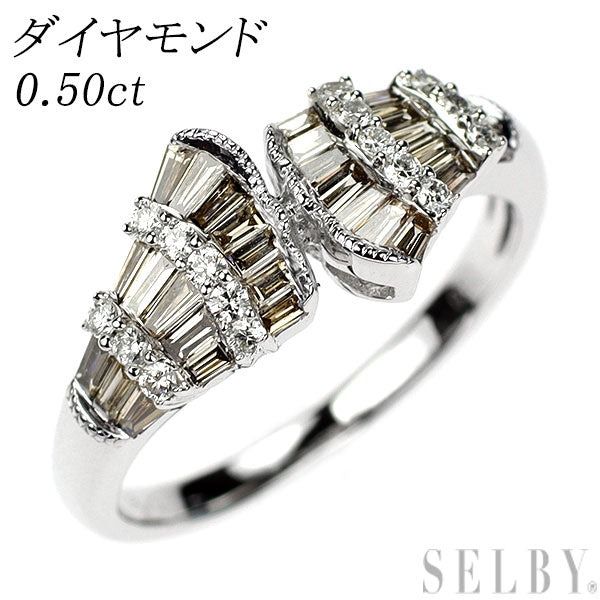 K18WG ダイヤモンド リング 0.50ct