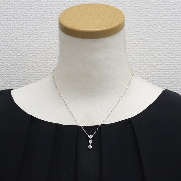 ミキモト K18WG ダイヤモンド ペンダントネックレス 0.33ct