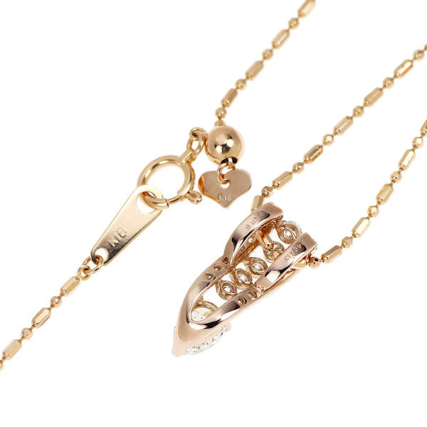 K18PG ペアシェイプ ダイヤモンド ペンダントネックレス 0.528ct D0.40ct