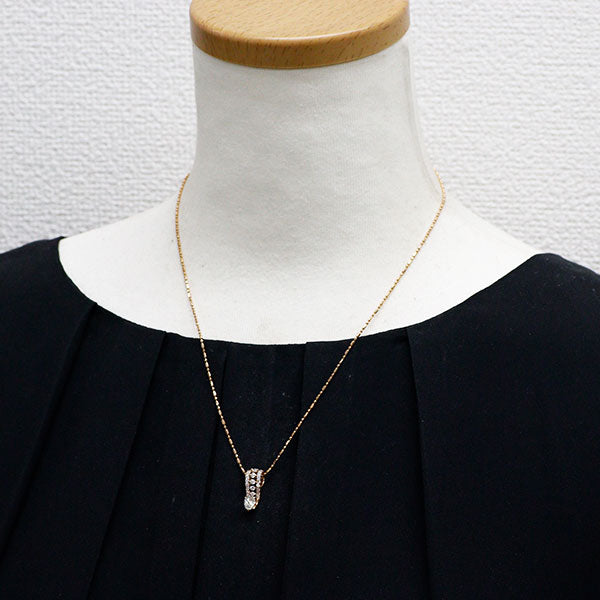 K18PG ペアシェイプ ダイヤモンド ペンダントネックレス 0.528ct D0.40ct