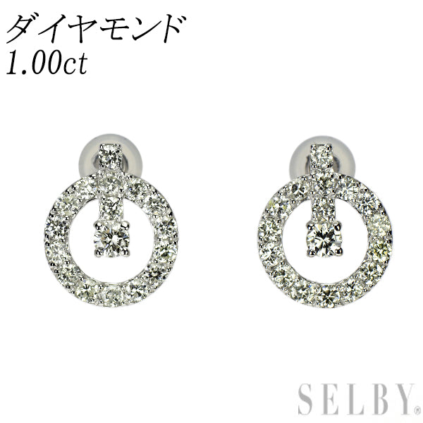 K18WG ダイヤモンド ピアス 1.00ct